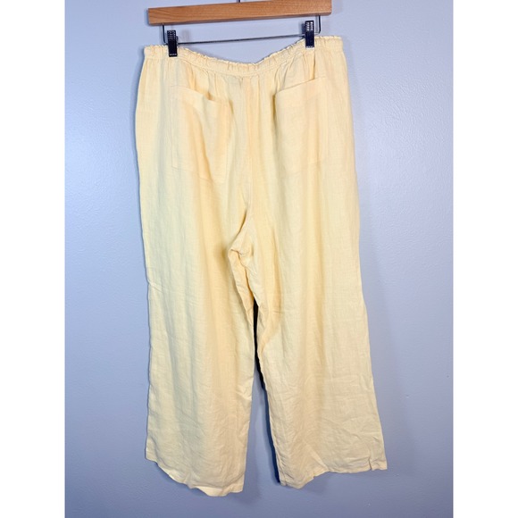 J.Crew‎ New Soleil pant in linen Yellow Large NWOT - Picture 6 of 8